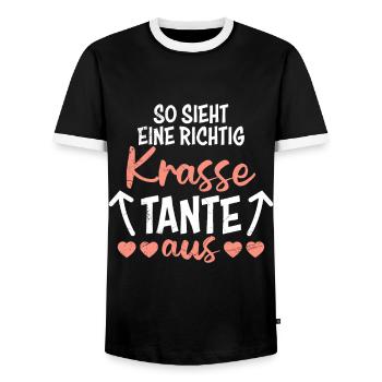 Coole Tante Muttertag Beste Tanten Best Aunt - Männer Kontrast-T-Shirt - Schwarz/Weiß - Vorne - AI Model Female 172 light (172cm) & AI Model Male 178 light (178cm)