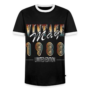 1988 Mai 1988 Jubilé Mai 1988 Mai - T-shirt contrasté Homme - noir/blanc - Devant - AI Model Female 172 light (172cm) & AI Model Male 178 light (178cm)