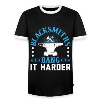 Les forgerons frappent plus fort et les bercent comme si de rien n’était - T-shirt contrasté Homme - noir/blanc - Devant - AI Model Female 172 light (172cm) & AI Model Male 178 light (178cm)