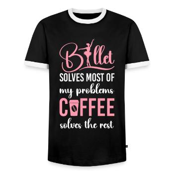 Ballet Dancer Dance Girl Ballerina - Männer Kontrast-T-Shirt - Schwarz/Weiß - Vorne - AI Model Female 172 light (172cm) & AI Model Male 178 light (178cm)