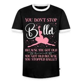 Ballet Dancer Dance Girl Ballerina - Men's Ringer Shirt - black/white - Front - AI Model Female 172 light (172cm) & AI Model Male 178 light (178cm)