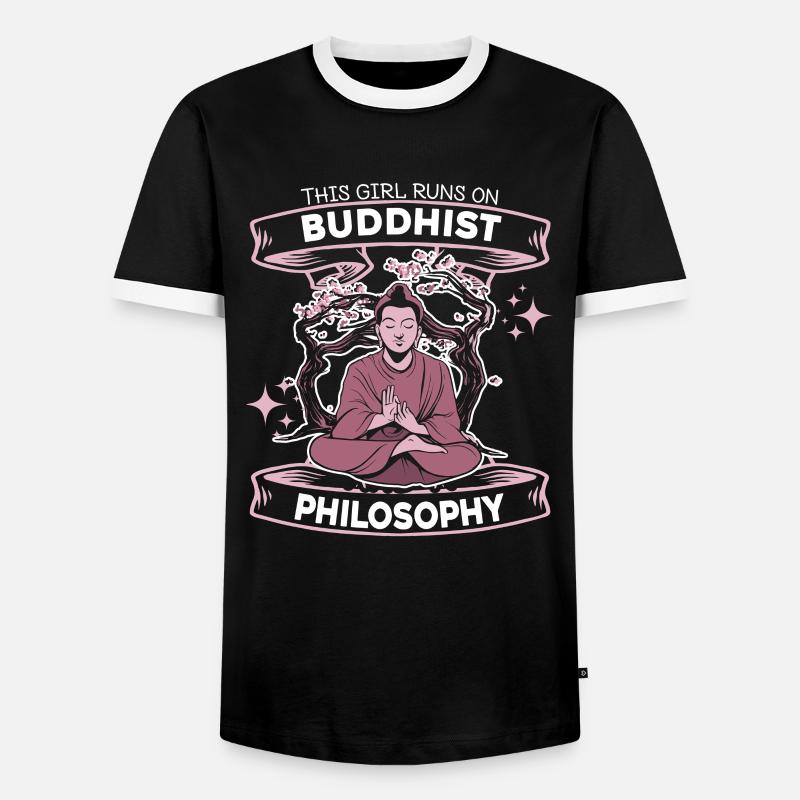 Buddha Buddhist Witzig - Männer Kontrast-T-Shirt - Schwarz/Weiß