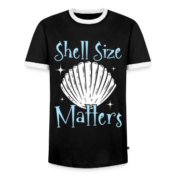 La taille de la coquille est importante Collection de coquillages Beachcomb - T-shirt contrasté Homme - noir/blanc - Devant - AI Model Female 172 light (172cm) & AI Model Male 178 light (178cm)