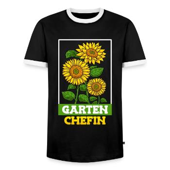 Garten Chefin Sonnenblumen Gartenfreundin Blumen - Männer Kontrast-T-Shirt - Schwarz/Weiß - Vorne - AI Model Female 172 light (172cm) & AI Model Male 178 light (178cm)