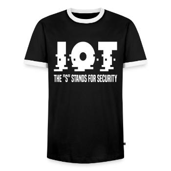 Internet Of Things IOT Programmer Admin IT - Men's Ringer Shirt - black/white - Front - AI Model Female 172 light (172cm) & AI Model Male 178 light (178cm)