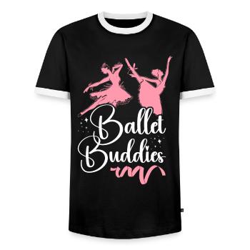 Ballet Dancer Dance Girl Ballerina - Männer Kontrast-T-Shirt - Schwarz/Weiß - Vorne - AI Model Female 172 light (172cm) & AI Model Male 178 light (178cm)