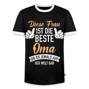 Beste Oma Muttertag weltbeste Oma Großmutter - Männer Kontrast-T-Shirt - Schwarz/Weiß - Vorne - AI Model Female 172 light (172cm) & AI Model Male 178 light (178cm)