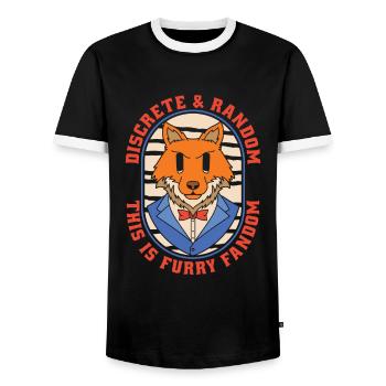 Furry Fandom Fursuits Drôle - T-shirt contrasté Homme - noir/blanc - Devant - AI Model Female 172 light (172cm) & AI Model Male 178 light (178cm)