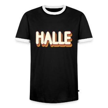 Halleserin Halleser Halle - T-shirt contrasté Homme - noir/blanc - Devant - AI Model Female 172 light (172cm) & AI Model Male 178 light (178cm)