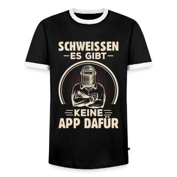 Schweissen Es Gibt Keine App Dafür Metallbauer - Männer Kontrast-T-Shirt - Schwarz/Weiß - Vorne - AI Model Female 172 light (172cm) & AI Model Male 178 light (178cm)