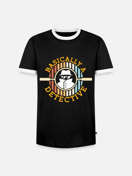 Detective Basically A Detective Retro Investigator - Men's Ringer Shirt - black/white