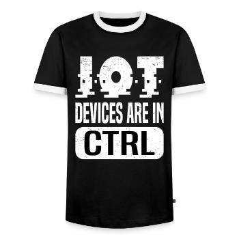 Internet Of Things IOT Programmer Admin IT - Men's Ringer Shirt - black/white - Front - AI Model Female 172 light (172cm) & AI Model Male 178 light (178cm)