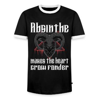 Satan Beelzebub Teufel Gothic Pentagram Mystisch - Männer Kontrast-T-Shirt - Schwarz/Weiß - Vorne - AI Model Female 172 light (172cm) & AI Model Male 178 light (178cm)