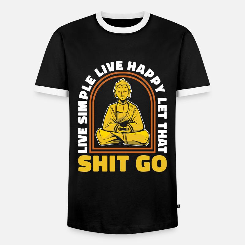 Buddha Buddhist Funny - Men's Ringer Shirt - black/white