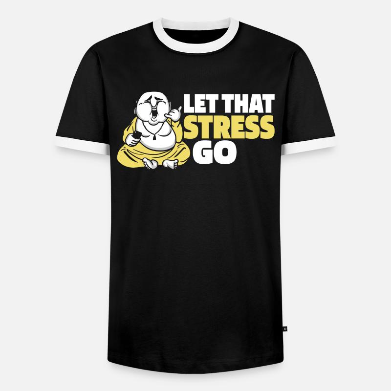 Buddha Buddhist Witzig - Männer Kontrast-T-Shirt - Schwarz/Weiß