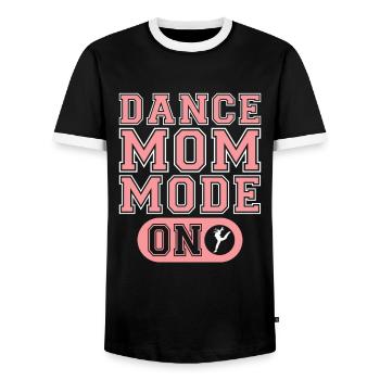 Mom Mom Mom Mode To Dance Mom - Men's Ringer Shirt - black/white - Front - AI Model Female 172 light (172cm) & AI Model Male 178 light (178cm)