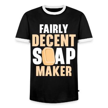 Pretty decent soap maker soaping soaps - Men's Ringer Shirt - black/white - Front - AI Model Female 172 light (172cm) & AI Model Male 178 light (178cm)