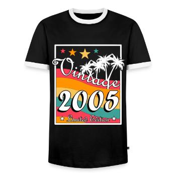 Millésime 2005 Edition Limitée - T-shirt contrasté Homme - noir/blanc - Devant - AI Model Female 172 light (172cm) & AI Model Male 178 light (178cm)