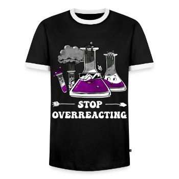 Asexual Pride Ace Flag Science Teacher - T-shirt contrasté Homme - noir/blanc - Devant - AI Model Female 172 light (172cm) & AI Model Male 178 light (178cm)