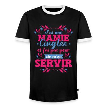 Fête Des Mères | Mamie | Grand-Mère - T-shirt contrasté Homme - noir/blanc - Devant - AI Model Female 172 light (172cm) & AI Model Male 178 light (178cm)