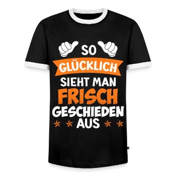 Frisch geschieden Scheidungsparty Scheidung - Männer Kontrast-T-Shirt - Schwarz/Weiß - Vorne - AI Model Female 172 light (172cm) & AI Model Male 178 light (178cm)
