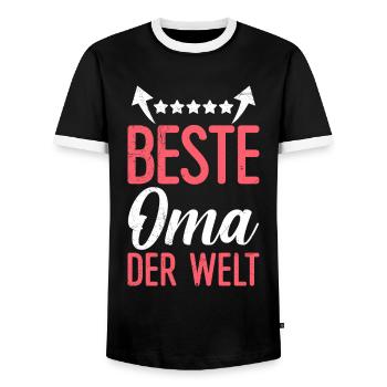 Beste Oma Muttertag weltbeste Oma Großmutter - Männer Kontrast-T-Shirt - Schwarz/Weiß - Vorne - AI Model Female 172 light (172cm) & AI Model Male 178 light (178cm)