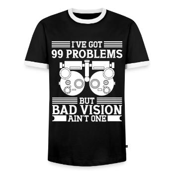 Optiker Bad Vision Ain't One Optometrie Augenarzt - Männer Kontrast-T-Shirt - Schwarz/Weiß - Vorne - AI Model Female 172 light (172cm) & AI Model Male 178 light (178cm)