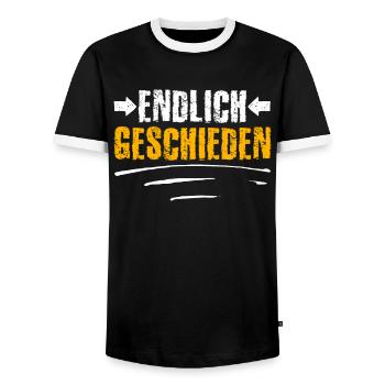 Endlich geschieden Scheidungsparty Scheidung - Männer Kontrast-T-Shirt - Schwarz/Weiß - Vorne - AI Model Female 172 light (172cm) & AI Model Male 178 light (178cm)