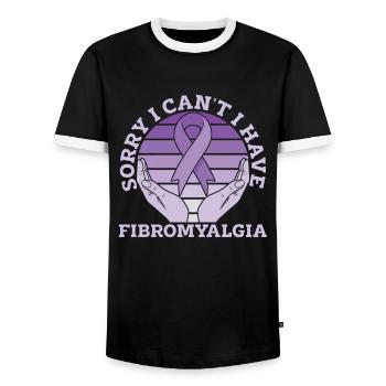 Fibromyalgia rheumatism hands - Men's Ringer Shirt - black/white - Front - AI Model Female 172 light (172cm) & AI Model Male 178 light (178cm)