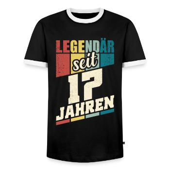17. Geburtstag Legendär Seit 17 Jahren Legende 17 - Männer Kontrast-T-Shirt - Schwarz/Weiß - Vorne - AI Model Female 172 light (172cm) & AI Model Male 178 light (178cm)
