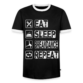 Manger Sommeil Breakdance Répéter - T-shirt contrasté Homme - noir/blanc - Devant - AI Model Female 172 light (172cm) & AI Model Male 178 light (178cm)