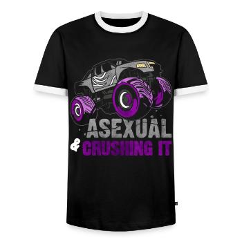 Asexueller Stolz Monster Truck - Männer Kontrast-T-Shirt - Schwarz/Weiß - Vorne - AI Model Female 172 light (172cm) & AI Model Male 178 light (178cm)