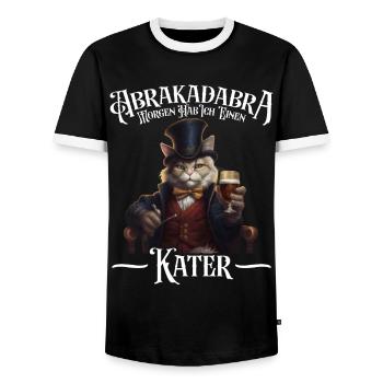Abrakadabra Morgen Hab Ich Einen Kater Mallorca - Männer Kontrast-T-Shirt - Schwarz/Weiß - Vorne - AI Model Female 172 light (172cm) & AI Model Male 178 light (178cm)