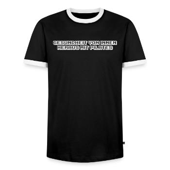 Pilates - Gesundheit von innen heraus mit Pilates - Männer Kontrast-T-Shirt - Schwarz/Weiß - Vorne - AI Model Female 172 light (172cm) & AI Model Male 178 light (178cm)