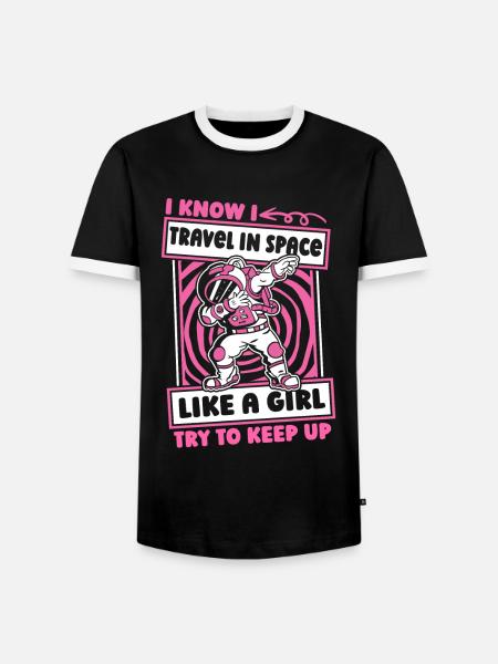 Astronaut Raumfahrer Kosmonaut Mädchen - Männer Kontrast-T-Shirt - Schwarz/Weiß