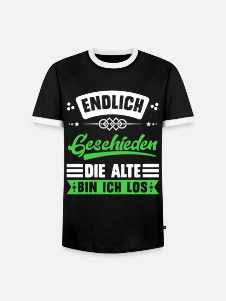 Endlich geschieden Scheidungsparty Scheidung - Männer Kontrast-T-Shirt - Schwarz/Weiß