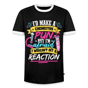Je ferais une blague de chimiste en chimie - T-shirt contrasté Homme - noir/blanc - Devant - AI Model Female 172 light (172cm) & AI Model Male 178 light (178cm)