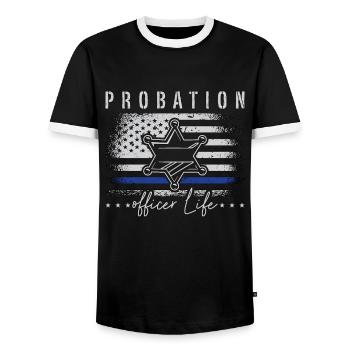 Probation Officer Life Corrections Parole Officer - Männer Kontrast-T-Shirt - Schwarz/Weiß - Vorne - AI Model Female 172 light (172cm) & AI Model Male 178 light (178cm)