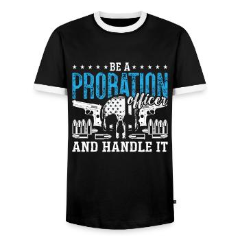 Probation Officer Be A Probation Officer Police - Männer Kontrast-T-Shirt - Schwarz/Weiß - Vorne - AI Model Female 172 light (172cm) & AI Model Male 178 light (178cm)