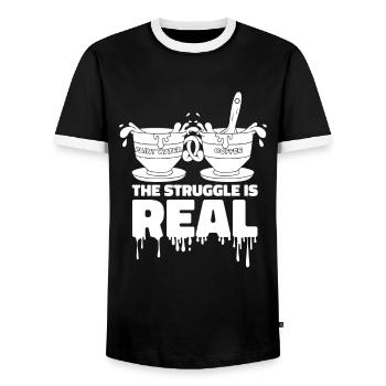Peintre Vernisseur La lutte est réelle - T-shirt contrasté Homme - noir/blanc - Devant - AI Model Female 172 light (172cm) & AI Model Male 178 light (178cm)