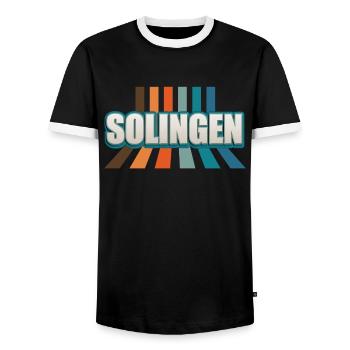 Solingerin Solinger Solingen - Men's Ringer Shirt - black/white - Front - AI Model Female 172 light (172cm) & AI Model Male 178 light (178cm)