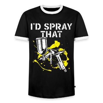 Body painter Someone has to do it - Men's Ringer Shirt - black/white - Front - AI Model Female 172 light (172cm) & AI Model Male 178 light (178cm)