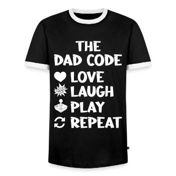 Le Dad Code Love Laugh Play Repeat - T-shirt contrasté Homme - noir/blanc - Devant - AI Model Female 172 light (172cm) & AI Model Male 178 light (178cm)