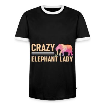 Crazy Elepahnt Lady Wild & Free Retro Taste - T-shirt contrasté Homme - noir/blanc - Devant - AI Model Female 172 light (172cm) & AI Model Male 178 light (178cm)