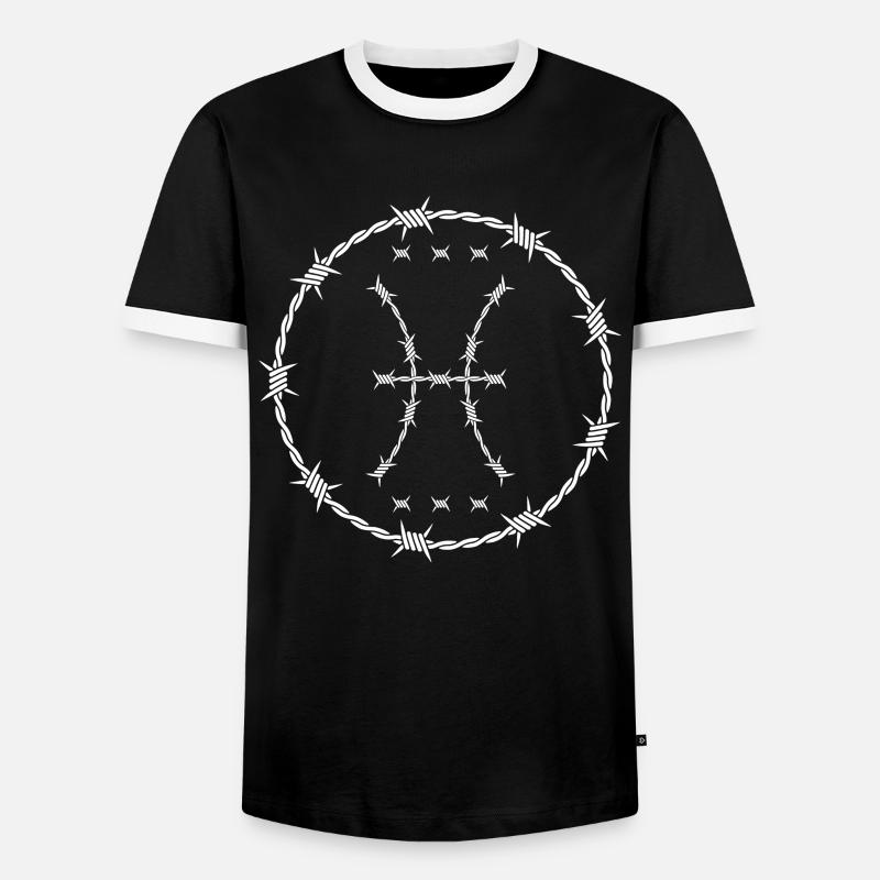 Fische Sternzeichen - Männer Kontrast-T-Shirt - Schwarz/Weiß