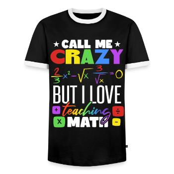 I Love Teaching Math - Men's Ringer Shirt - black/white - Front - AI Model Female 172 light (172cm) & AI Model Male 178 light (178cm)