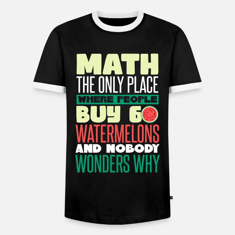 Math Pastèque drôle - T-shirt contrasté Homme - noir/blanc