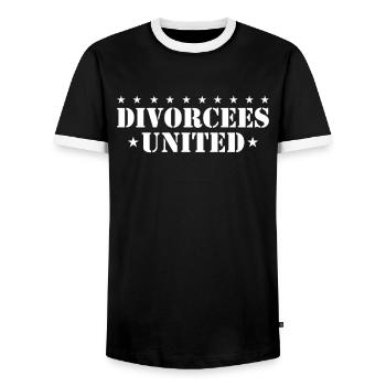 Divorce Mariage Femmes divorcées divorcées - T-shirt contrasté Homme - noir/blanc - Devant - AI Model Female 172 light (172cm) & AI Model Male 178 light (178cm)