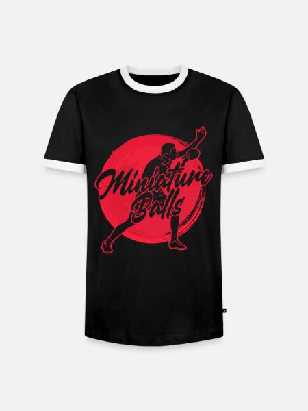 Miniaturbälle - Lustiges Ping Pong - Männer Kontrast-T-Shirt - Schwarz/Weiß
