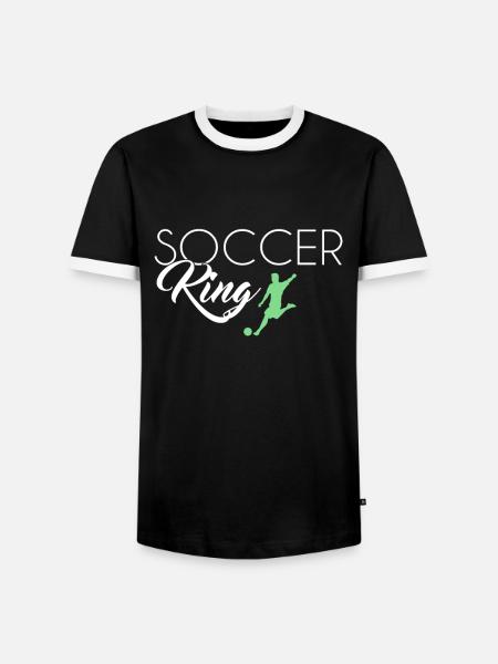 Fußball King - Männer Kontrast-T-Shirt - Schwarz/Weiß